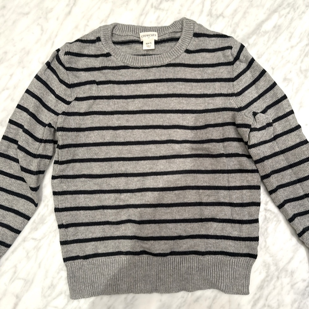 Crew cuts striped cotton boys sweater size 6-7.